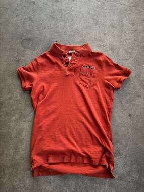 Vintage Abercrombie & Fitch Muscle Fit Orange Polo Shirt Size Small